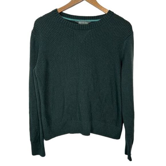 Title Nine Breakthrough Crew Neck Sweater Womens L Green Merino Wool Blend - Picture 1 of 6